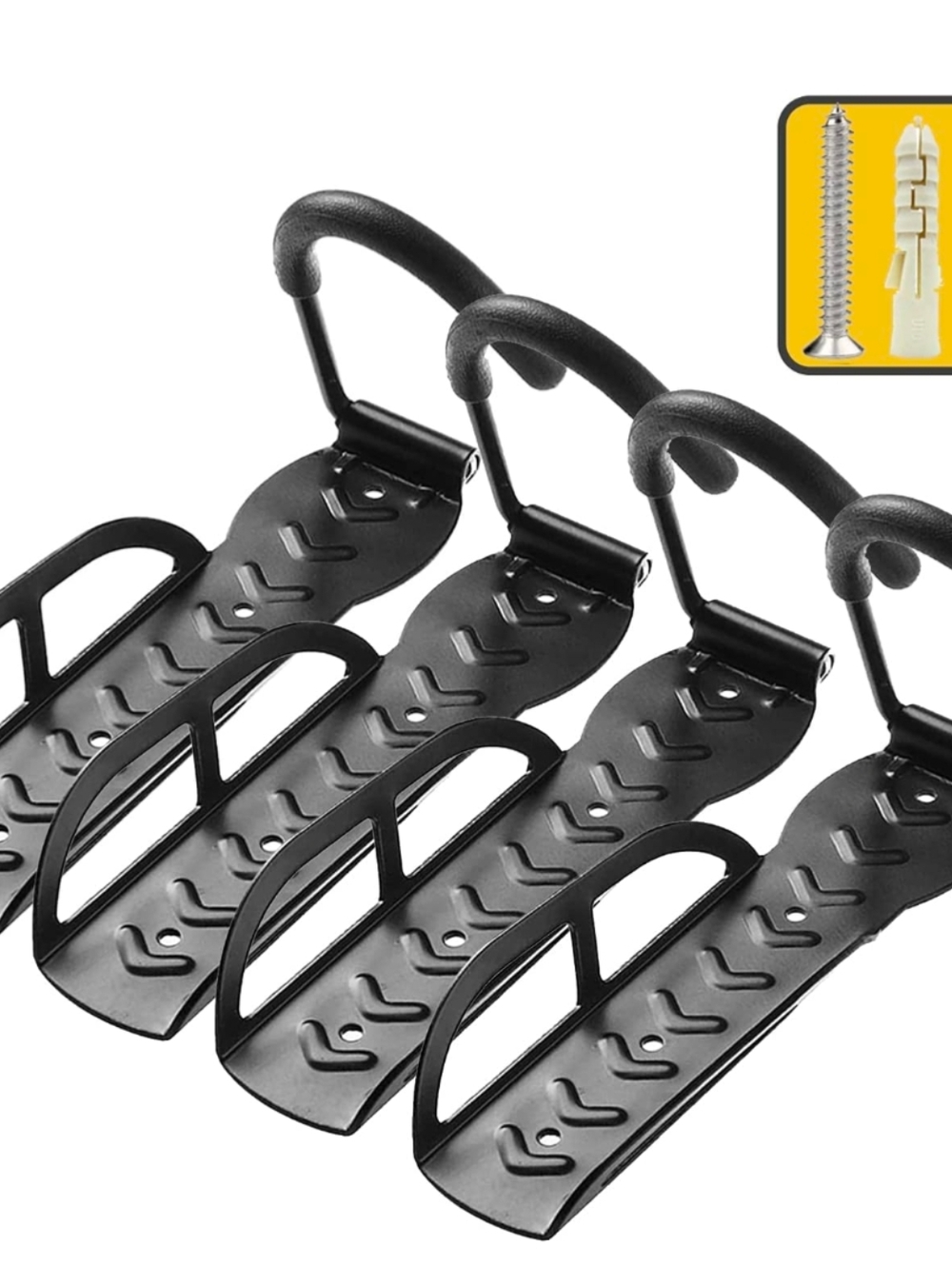 Laxama Bike Rack For Garage Wall Mount 4 Pack Vertical Bike Hooks Brand New.